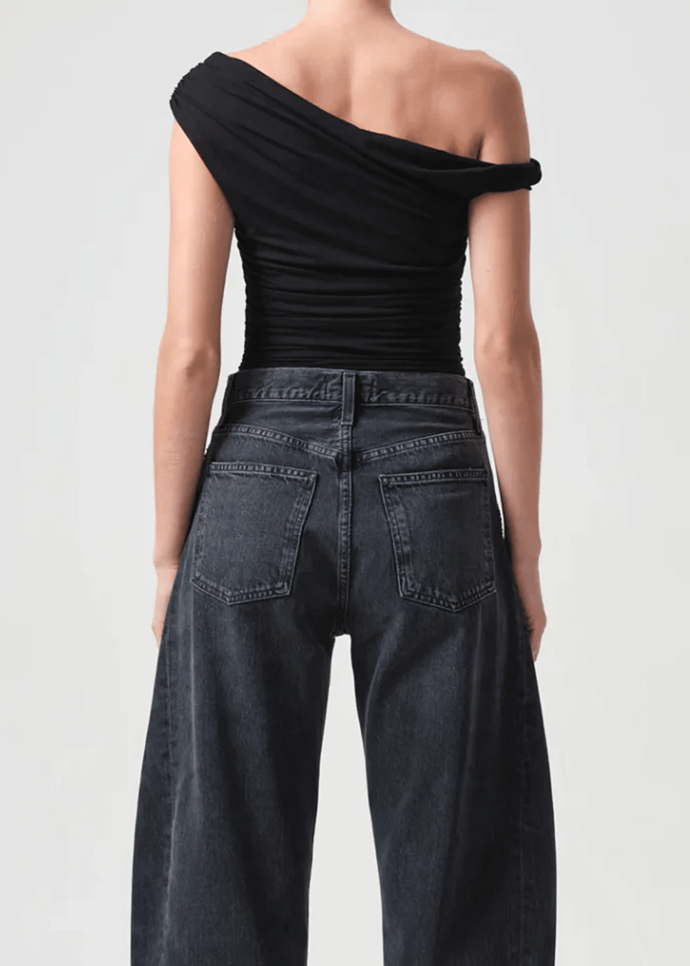 Hilma Twist Sleeve Bodysuit Black - Top