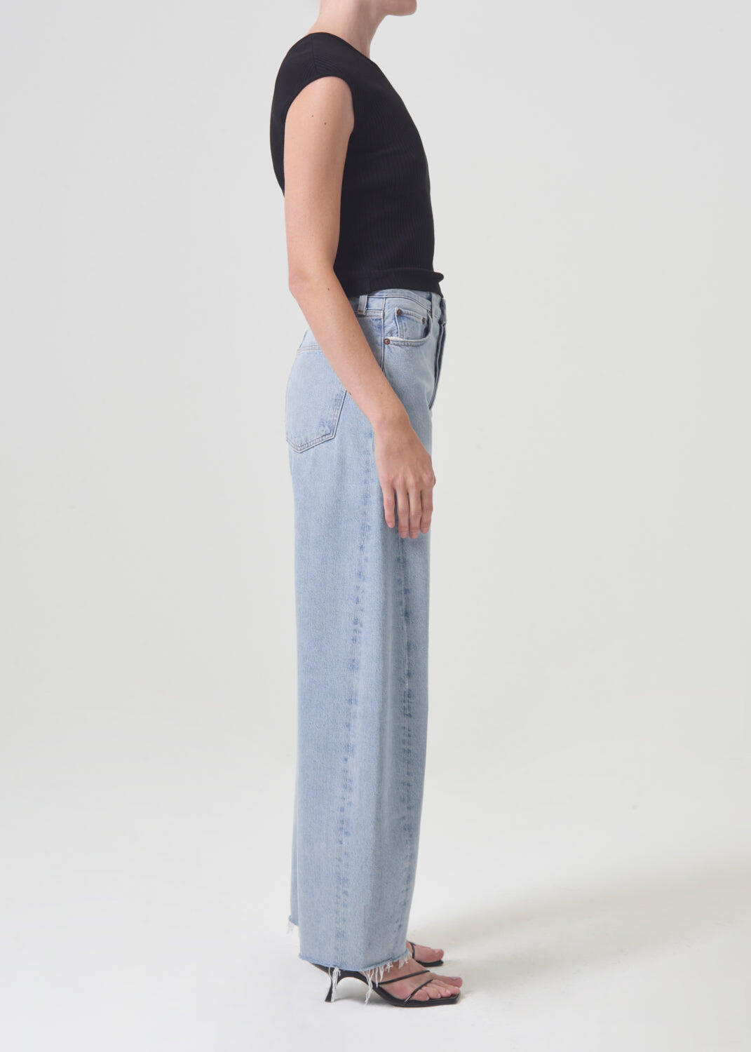 Luna Pieced Jean In Void - Bottoms