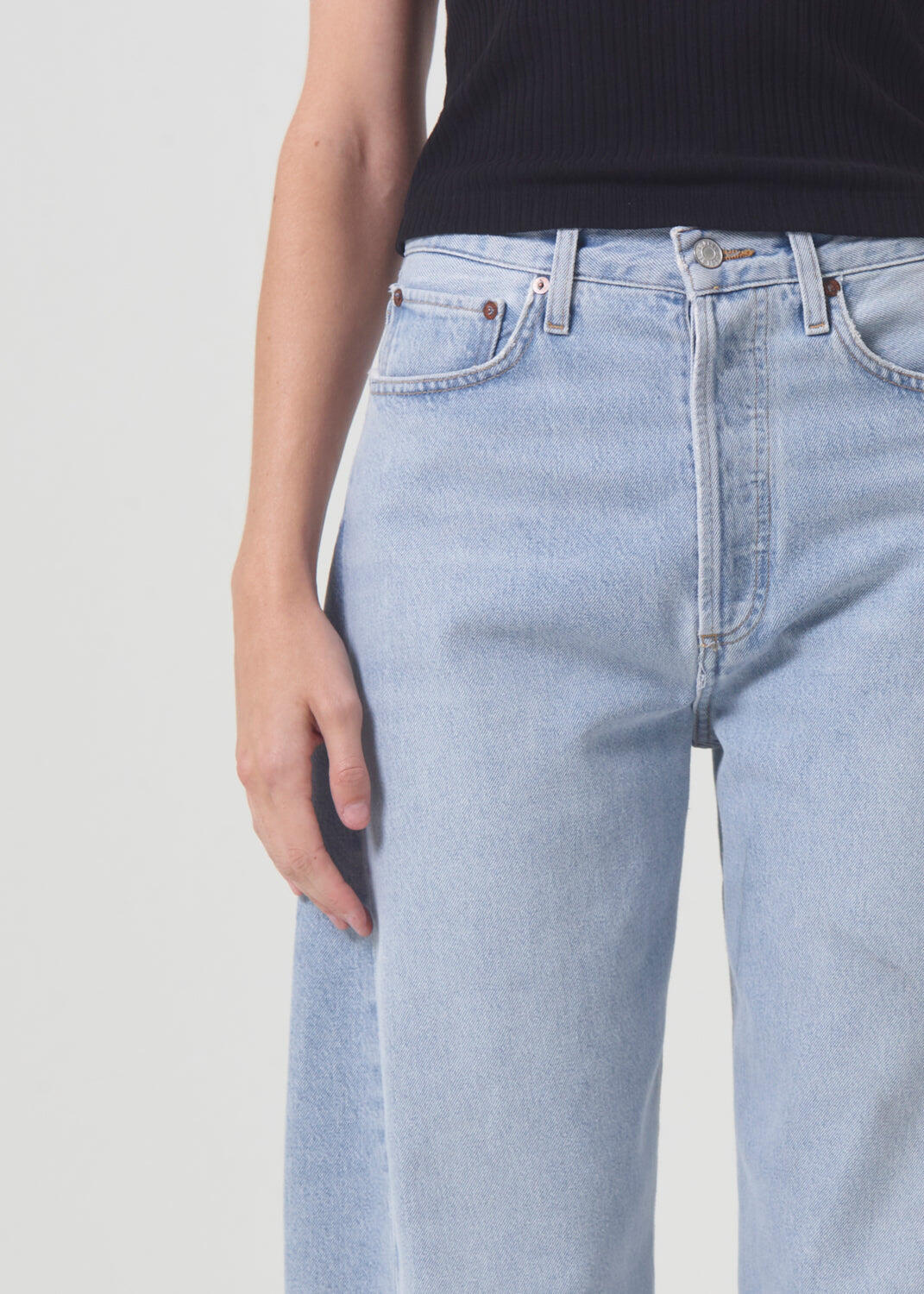 Luna Pieced Jean In Void - Bottoms