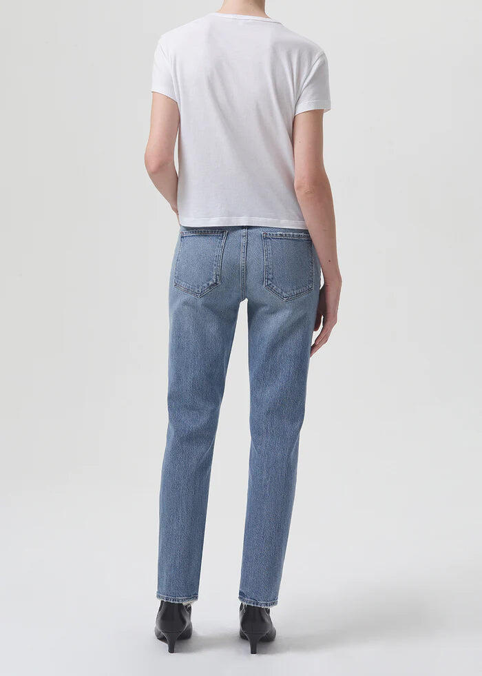 Riley High Rise Straight Long In Quiver - Bottoms