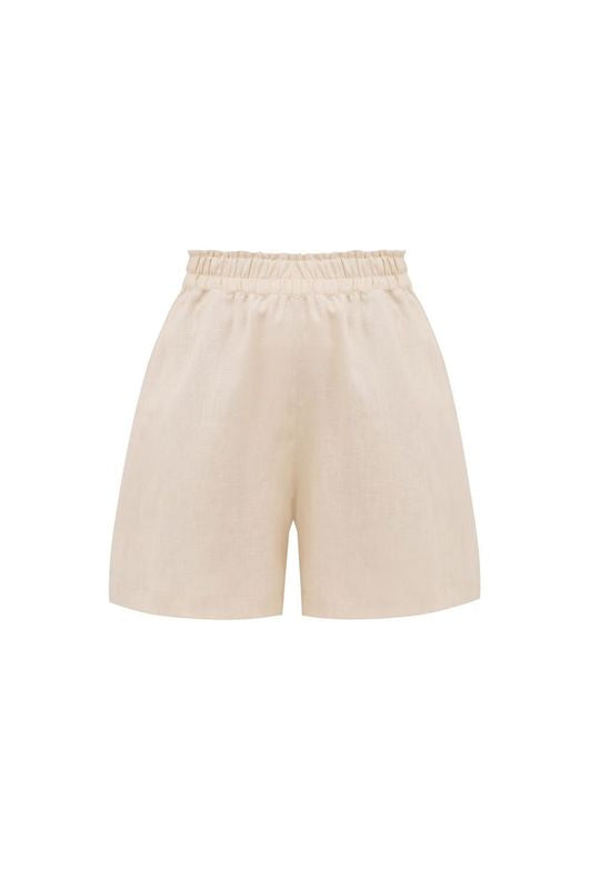 Beige Linen Shorts