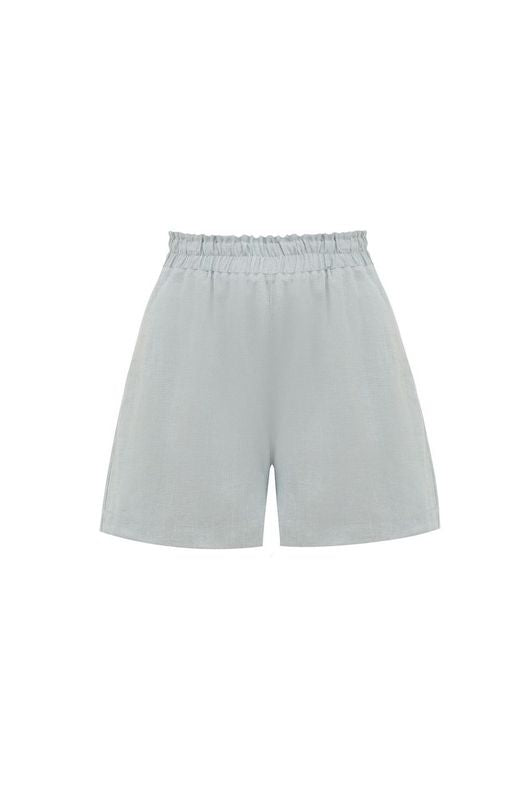 Grey Blue Linen Shorts