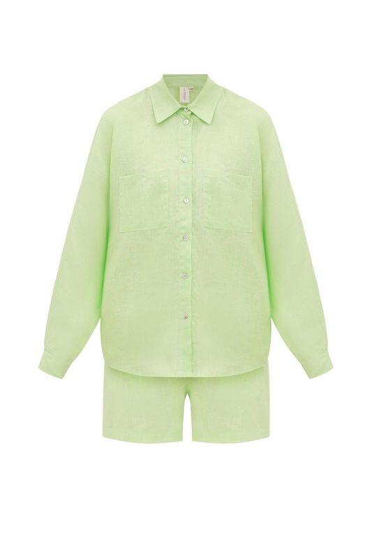Mint Linen Shirt - Top