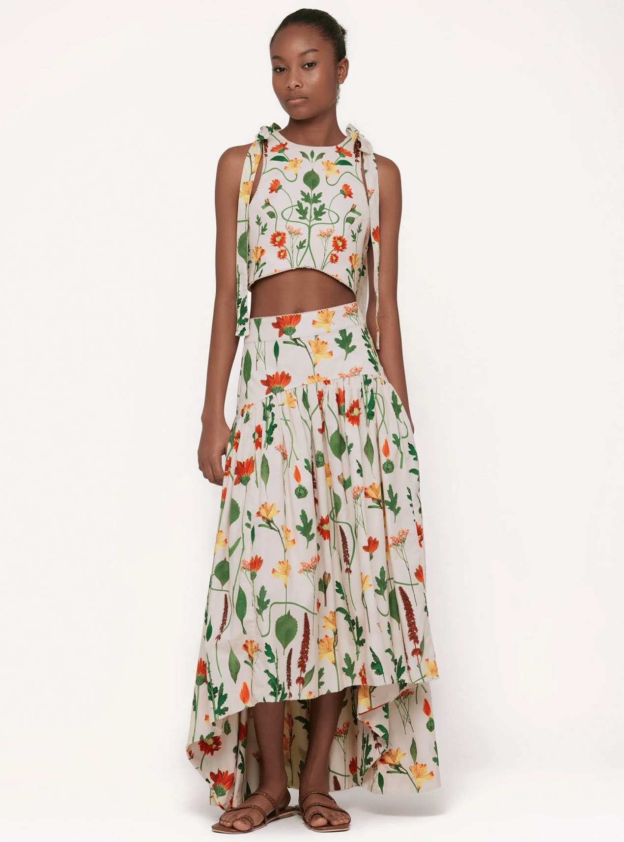 Floral print skirt and top online