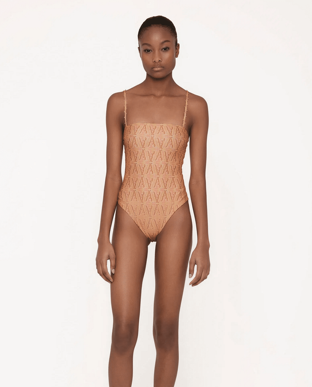 Square Neck One Piece Swimsuit with Print