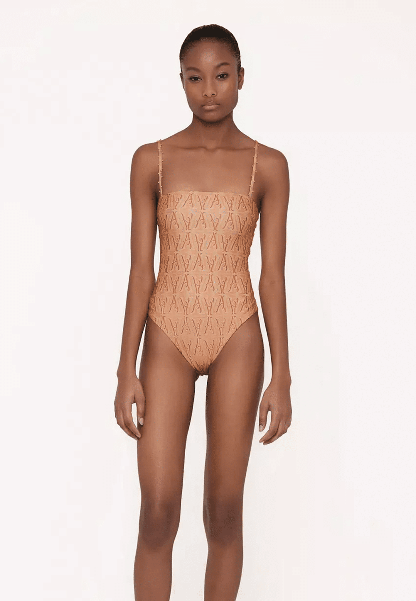 Square Neck One Piece Swimsuit with Print - One Piece