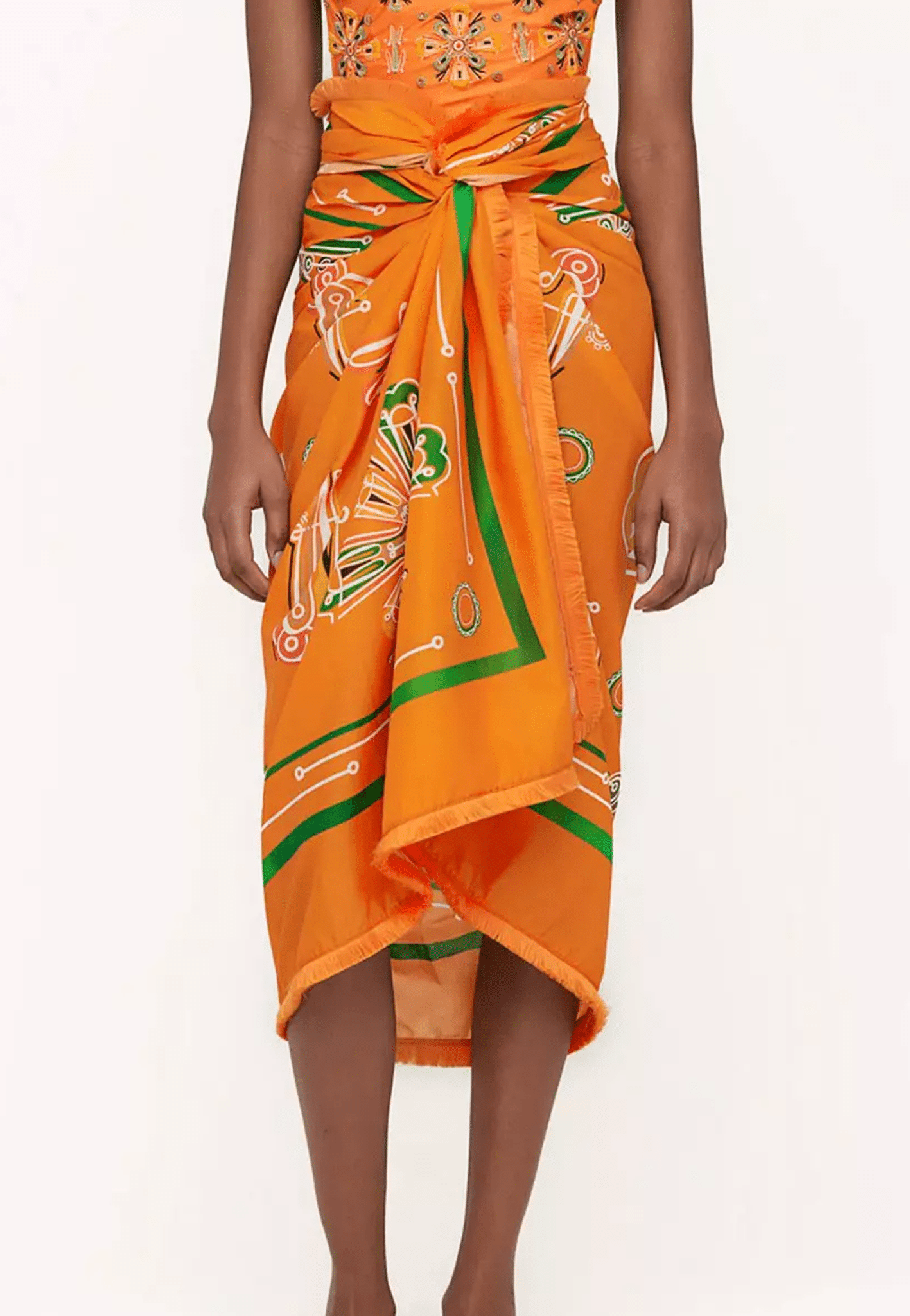 Fringe Sarong in Orange