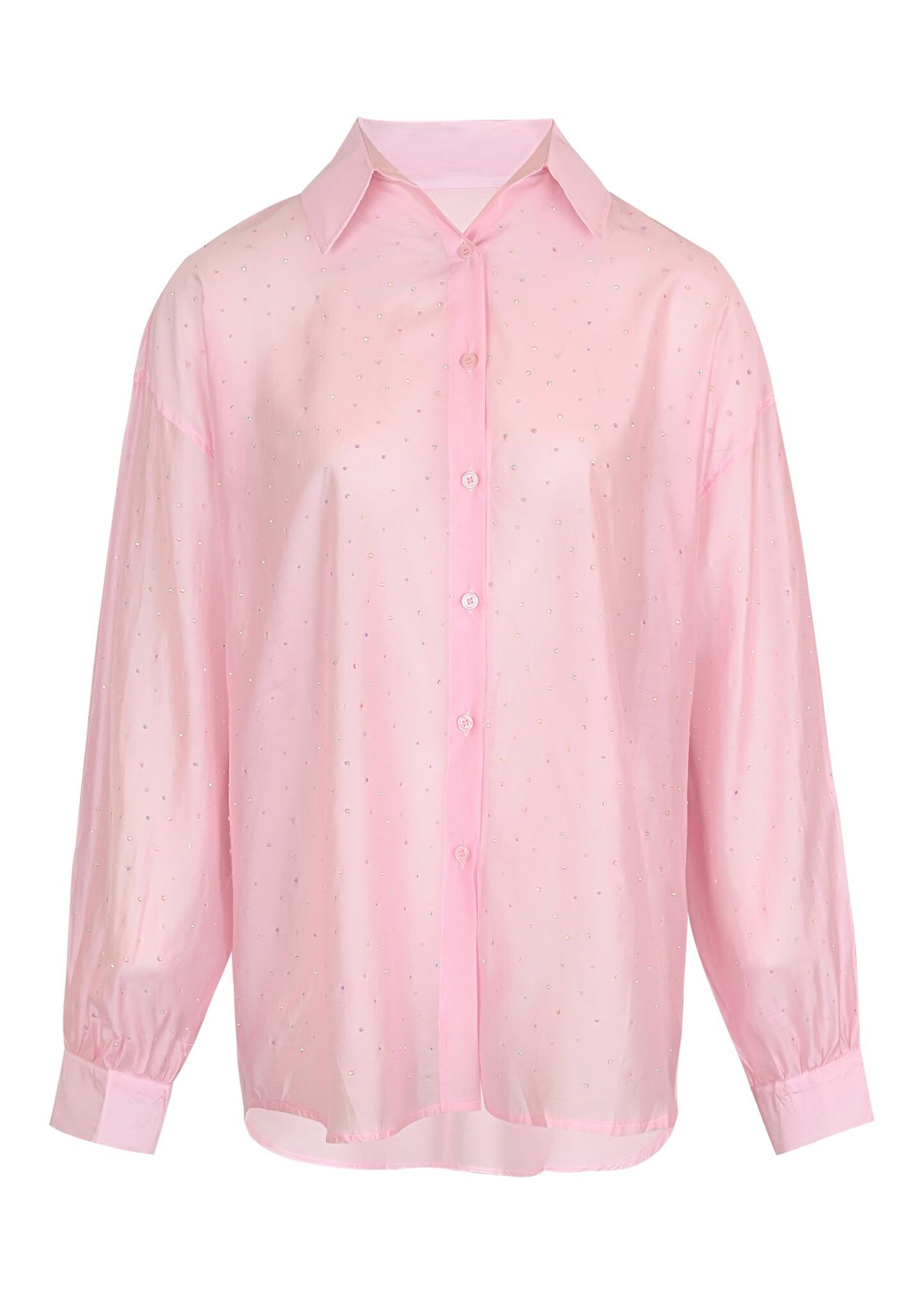 Rose Radiance Shirt Oversized Long Sleeves