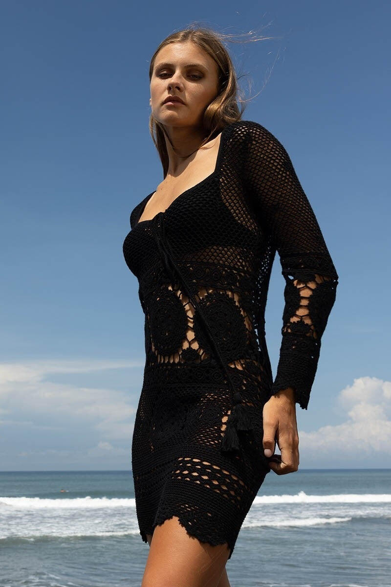  Side View of Woman wearing Miss June Bikini Cover Up