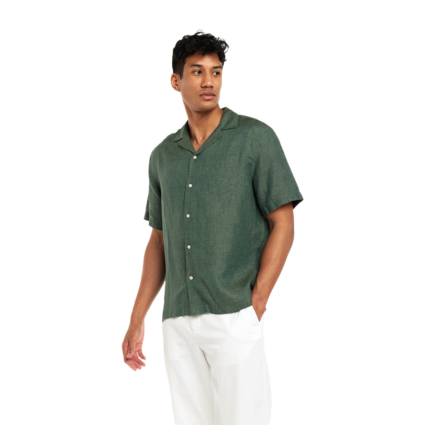 Angelo Linen Shirt Vineyard Green - Top