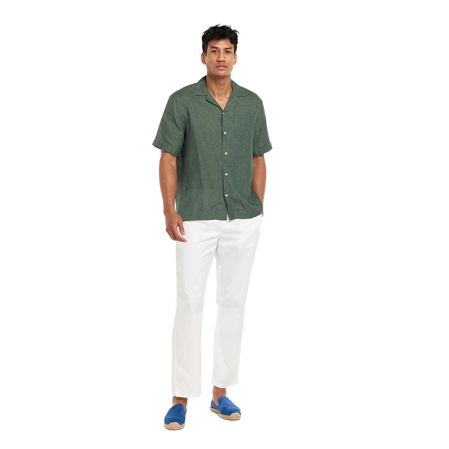 Angelo Linen Shirt Vineyard Green - Top