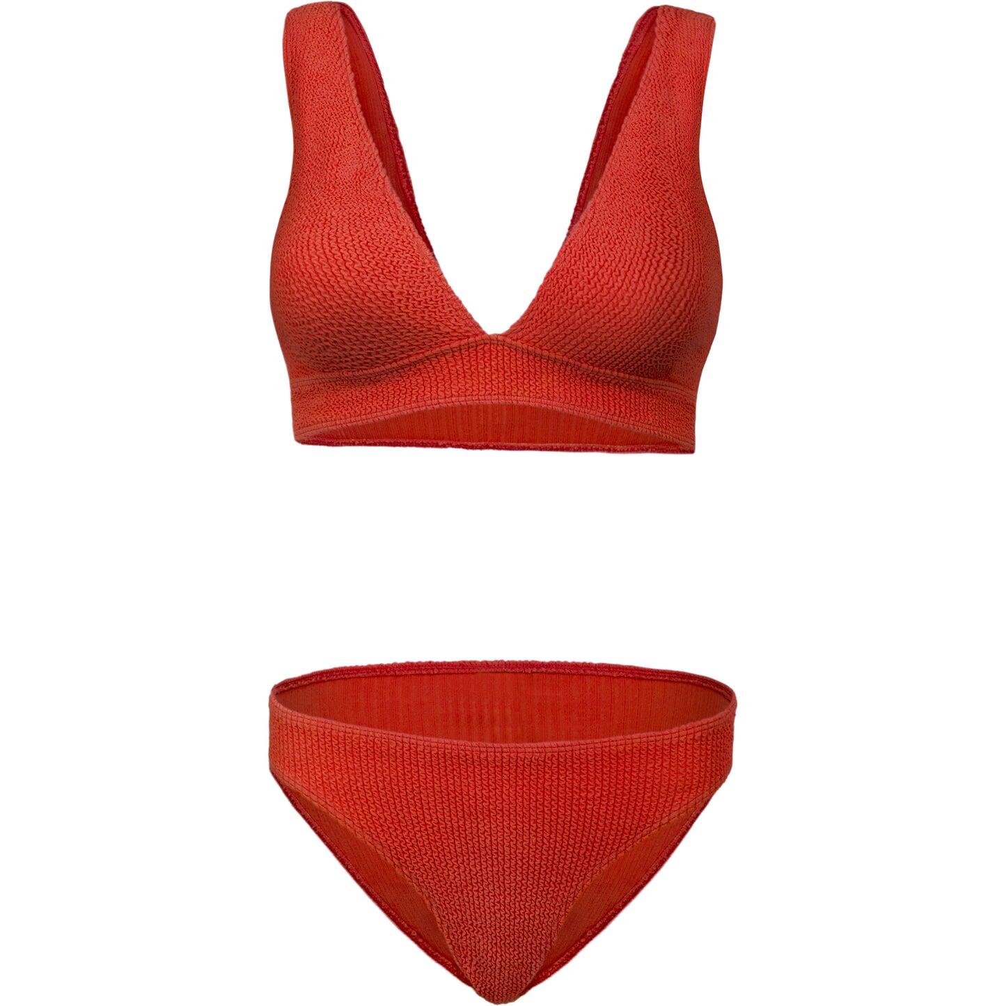 Load image into Gallery viewer, Plunge Bikini in Red - Aqua Bikini Set Cranberry
