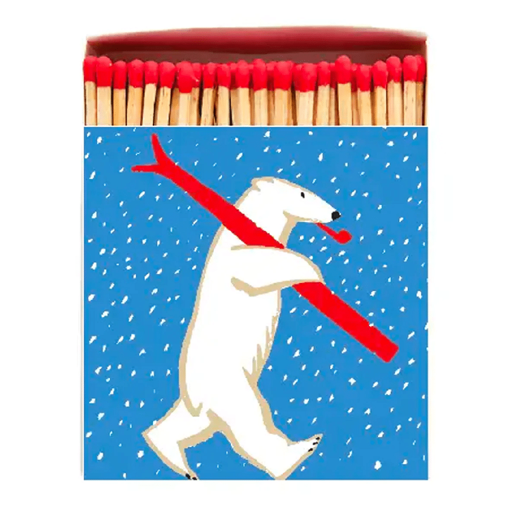 Christmas Skiing Polar Bear Square Matches