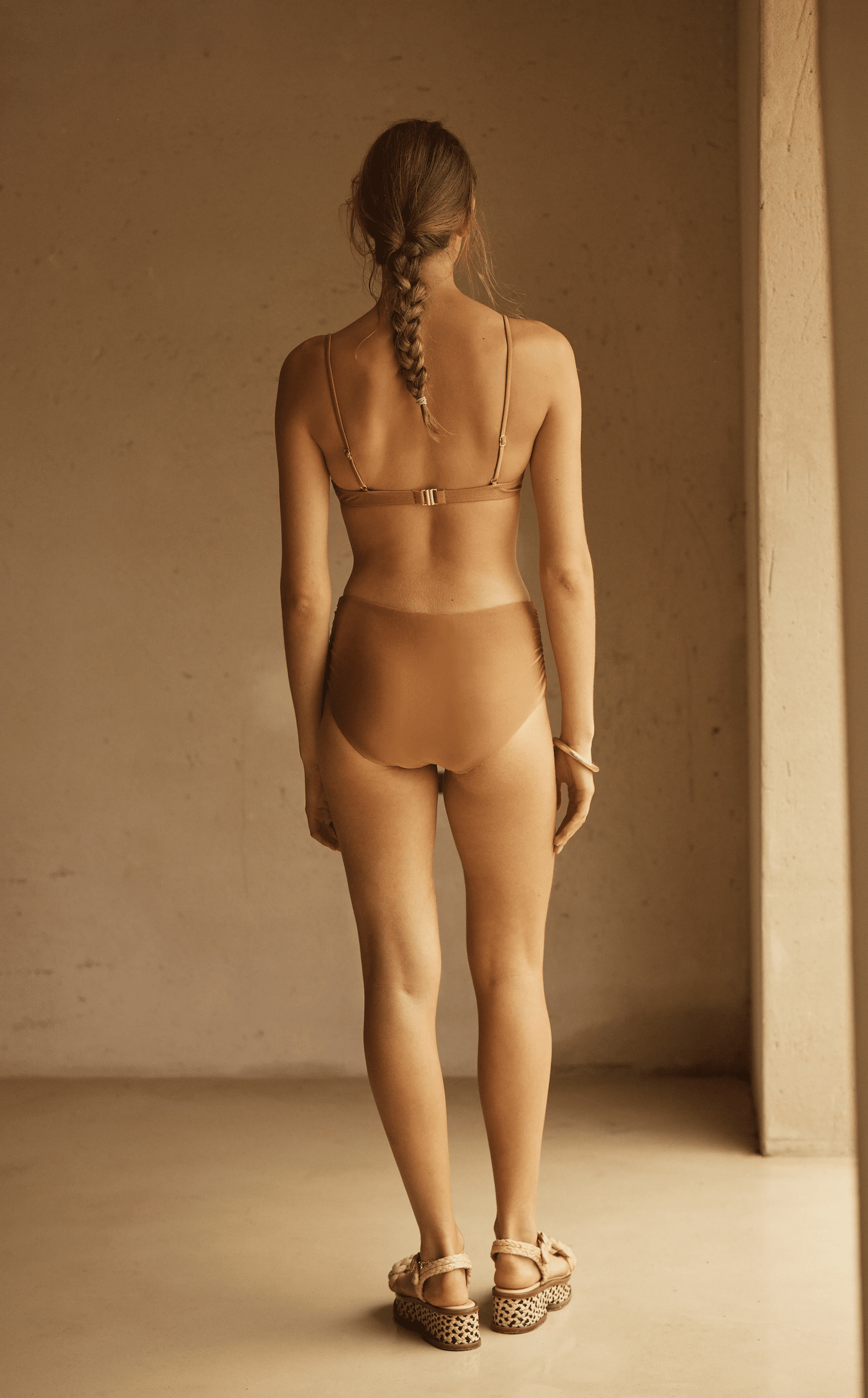 Gathered Bikini Brief Camello - Bikini Bottom