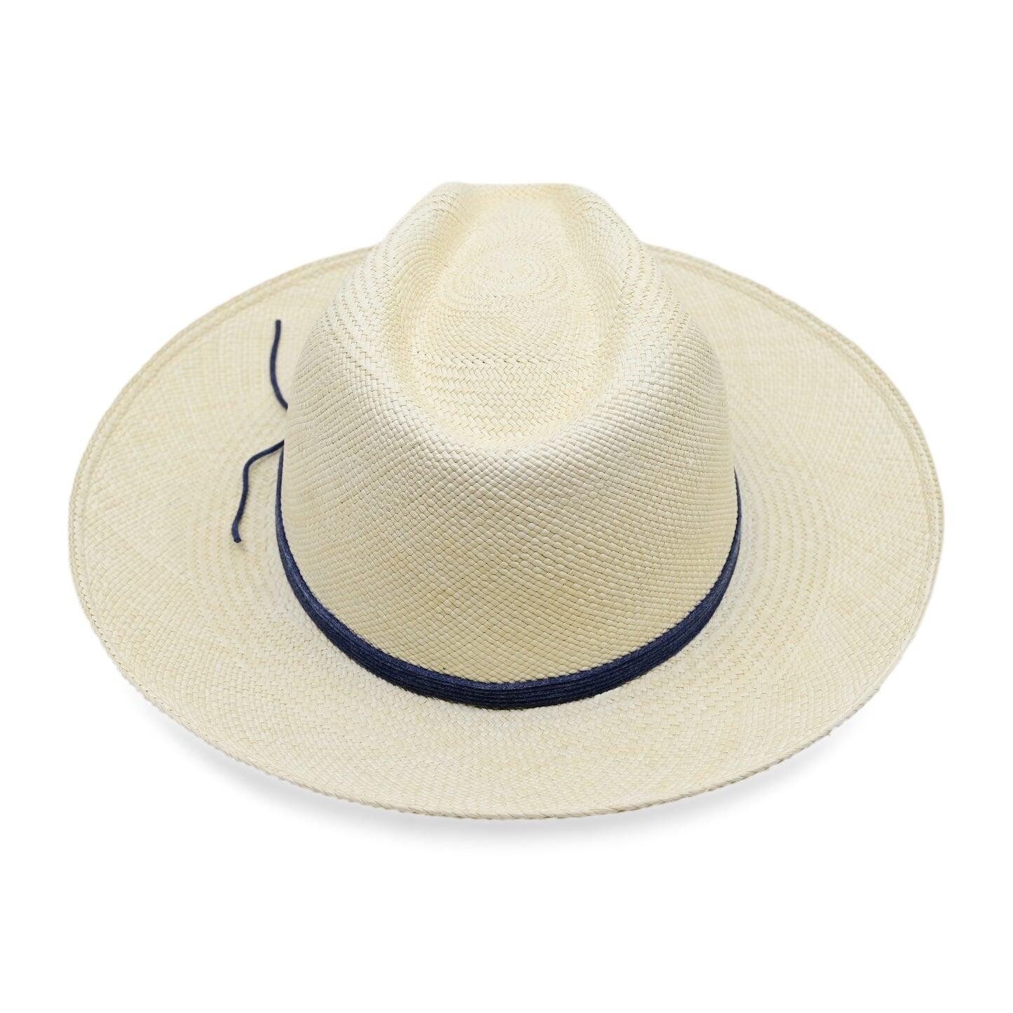 Barza Clasico Natural Mens Hat With Navy Cord - Hats