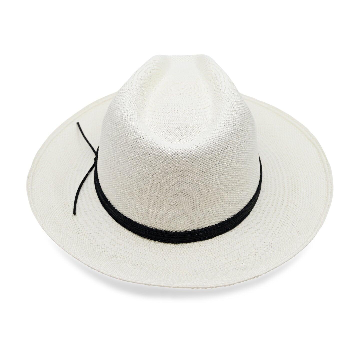 Barza Clasico White Mens Hat With Black Cord - Hats