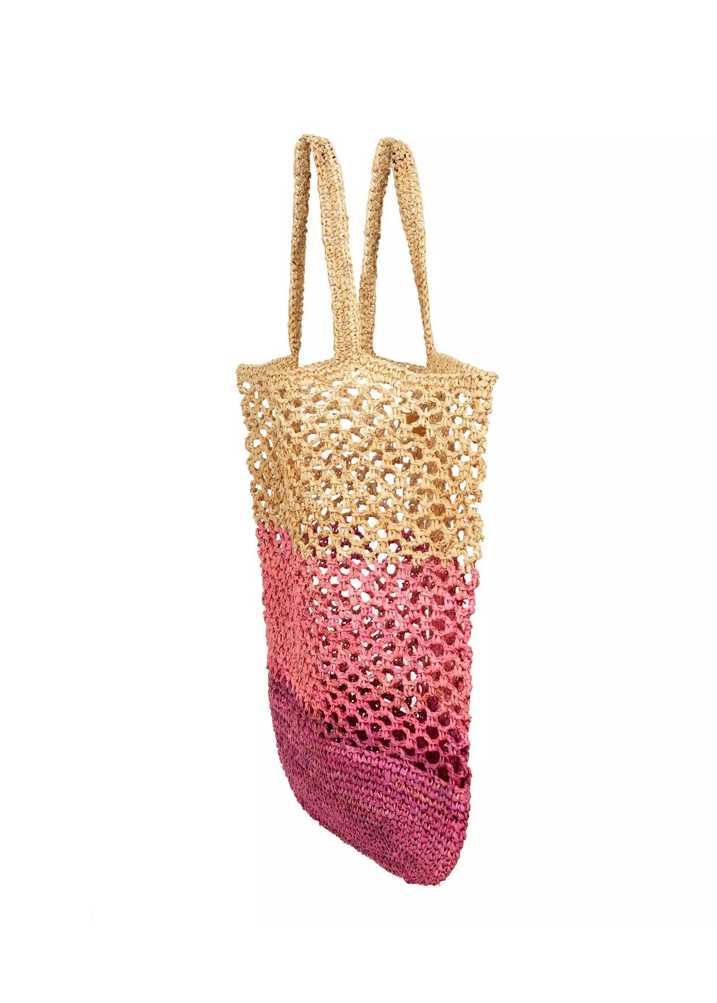 Jayden Stripe Raffia Tote Bag Punch