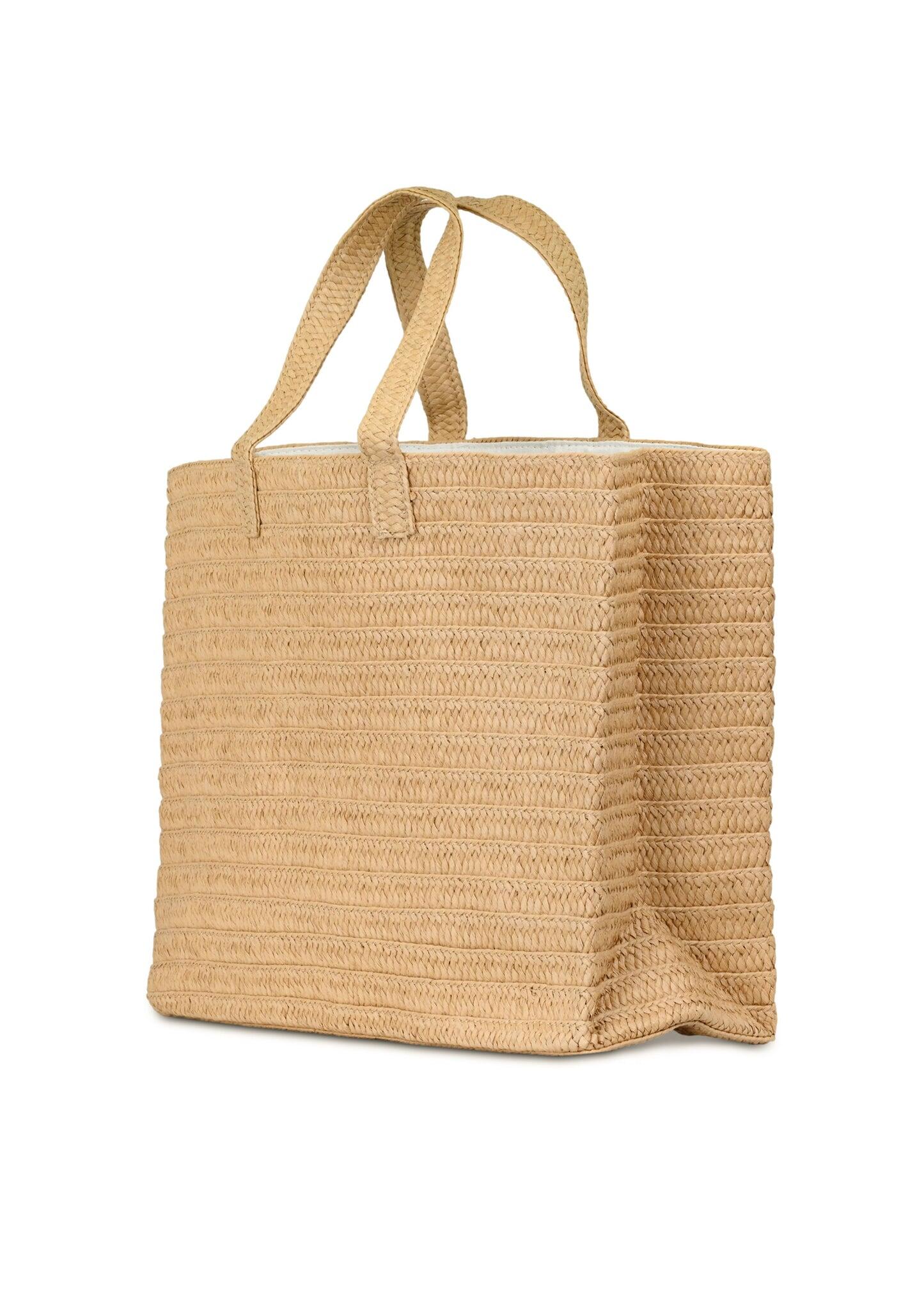 Karma Is A Beach Tote Bag Sand/Fuchsia