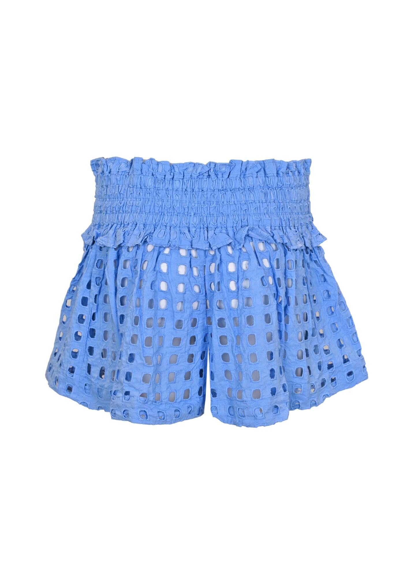 Box Eyelet Blue Mini Skort - Skort