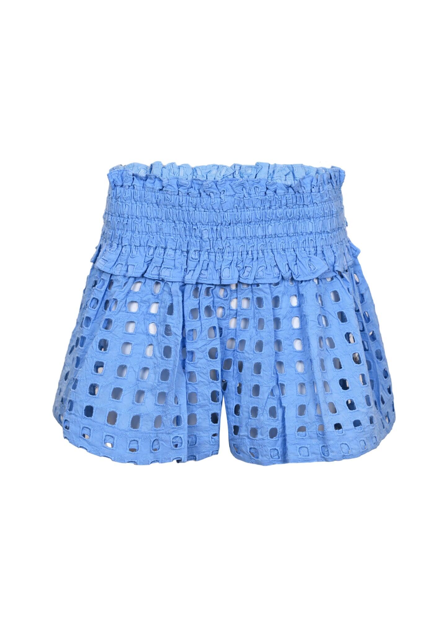 Box Eyelet Blue Mini Skort - Skort