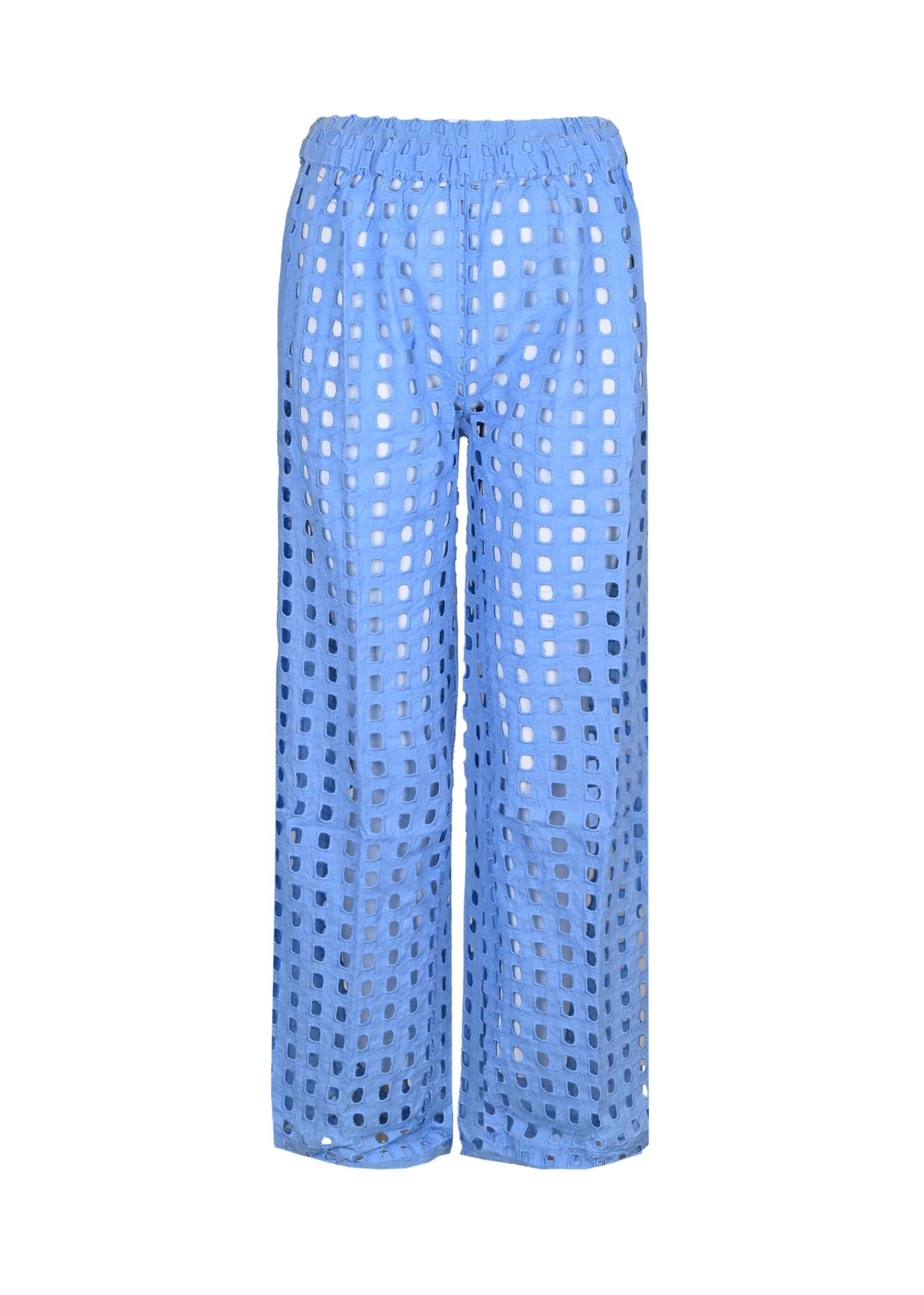 Blue Box Eyelet Pants - Trousers
