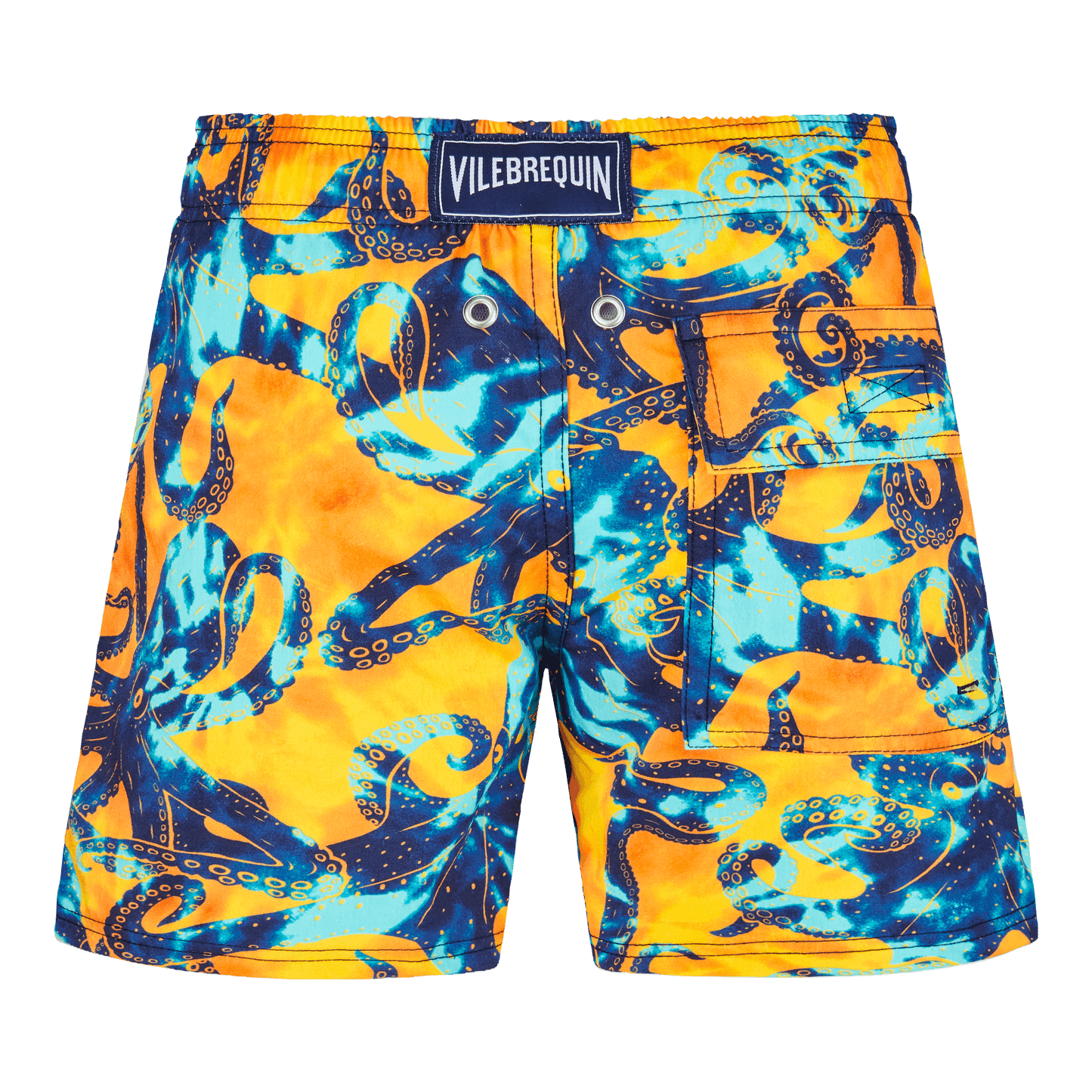 Boys Stretch Swim Shorts Poulpes Tie and Dye Sun Yellow