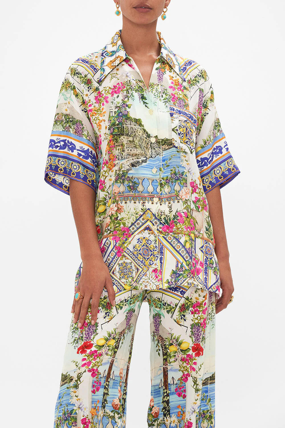 Oversized Shirt w/ Pocket Amalfi Amore - Top