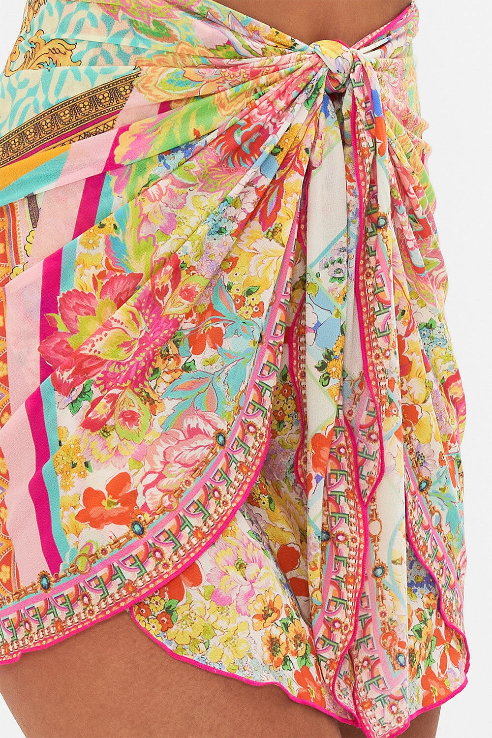Layered Short Sarong With Tie Front An Italian Welcome - S/M - Sarong