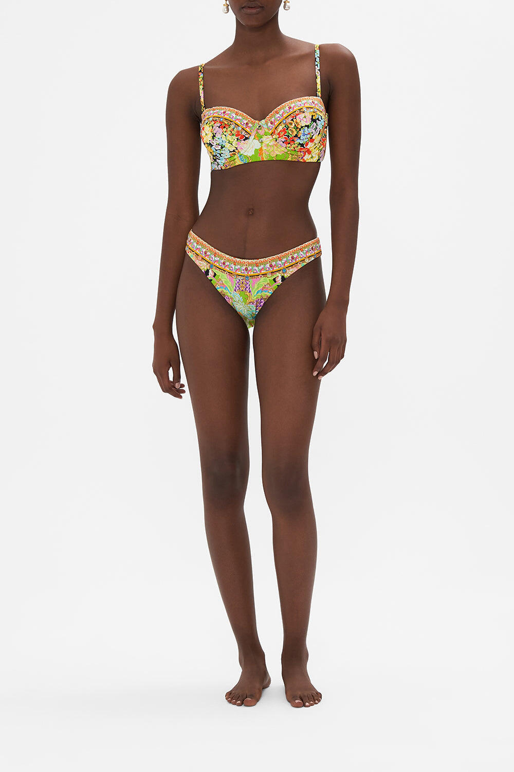 Wide Side High Leg Pant Sundowners In Sicily - Bikini Bottom