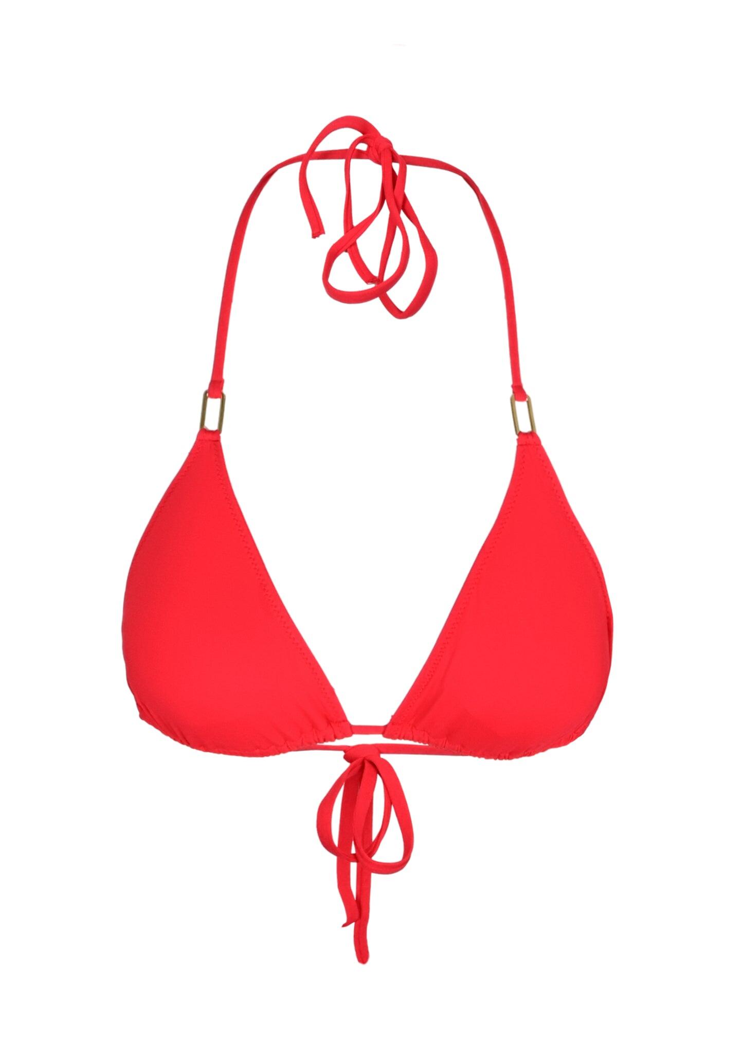 Cancun Triangle Bikini Top Red - Bikini Top