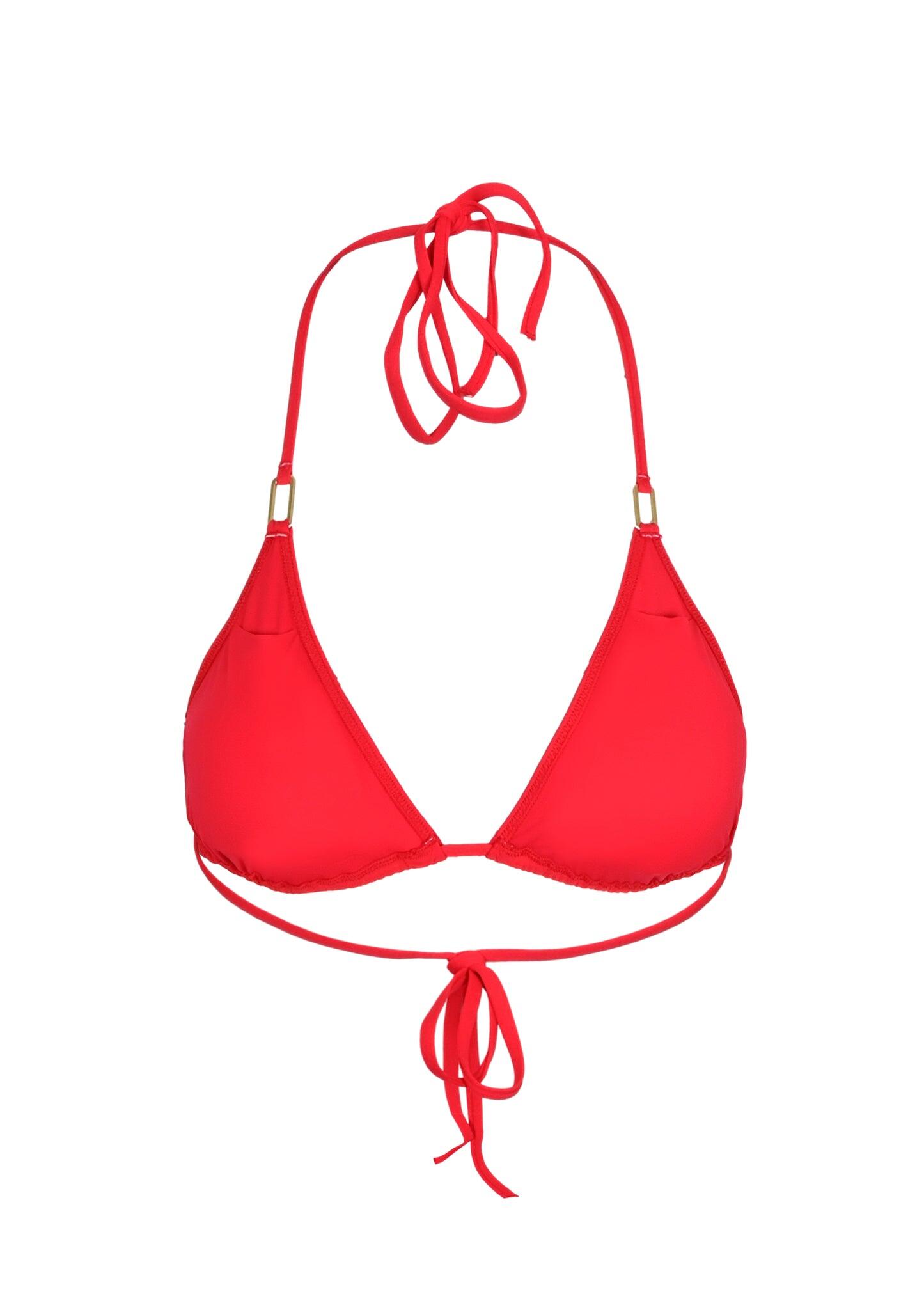 Cancun Triangle Bikini Top Red - Bikini Top