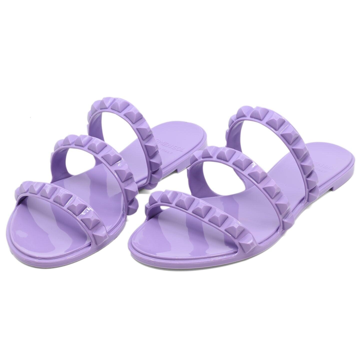 Maria 3 Strap Flat Sandal Violet - Shoes