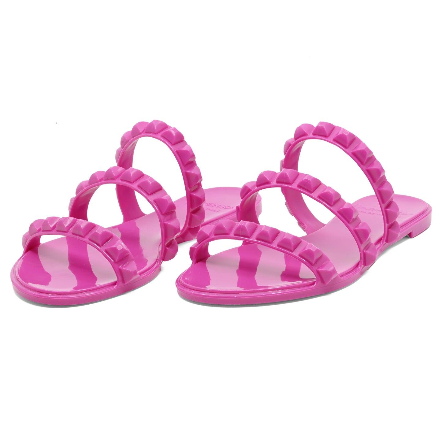 Maria 3 Strap Flat Sandal Fuchsia