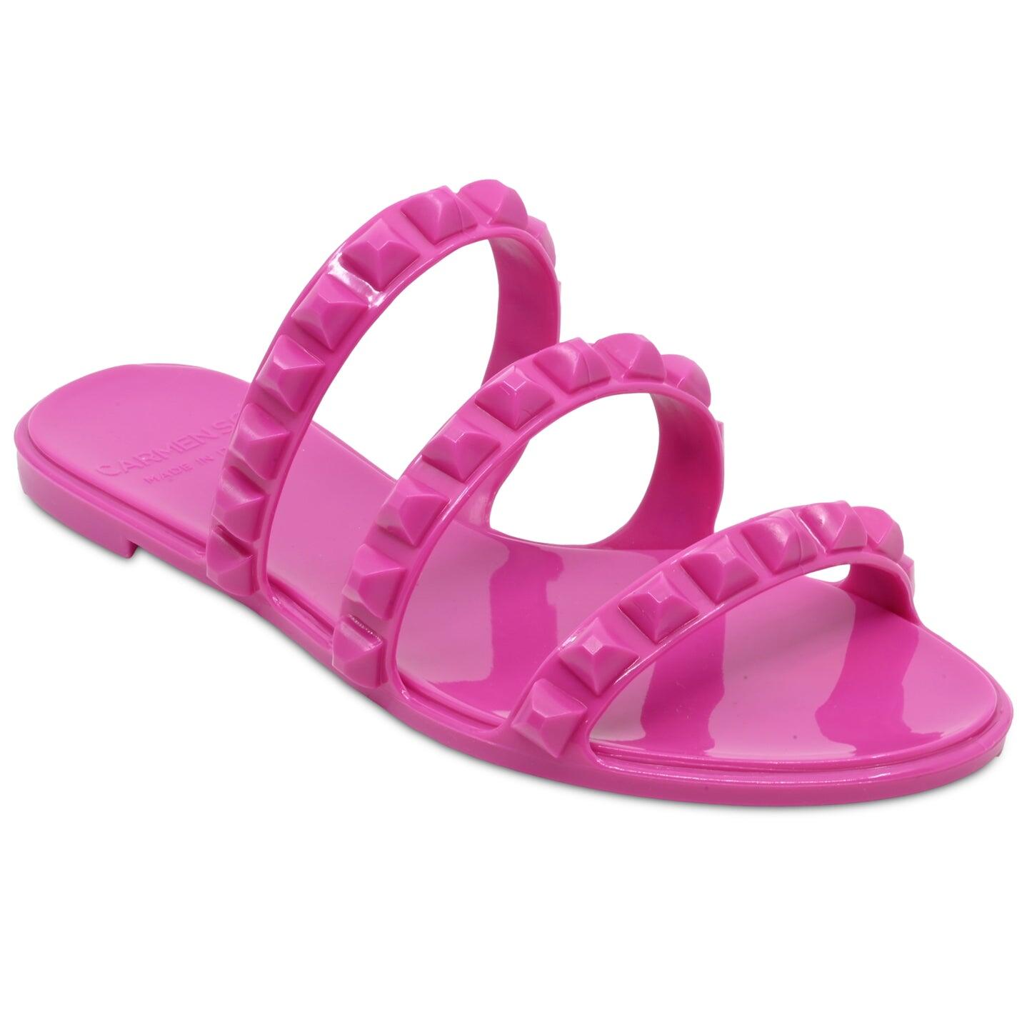 Maria 3 Strap Flat Sandal Fuchsia