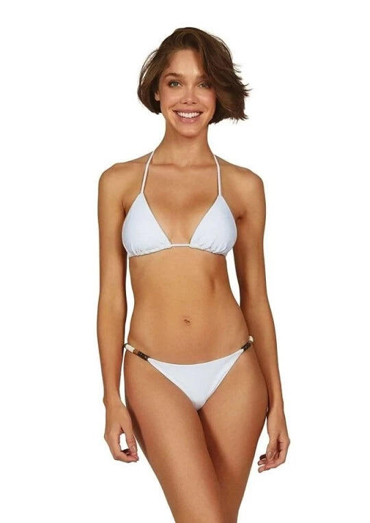 Solid Ella String Brazilian Bottom White