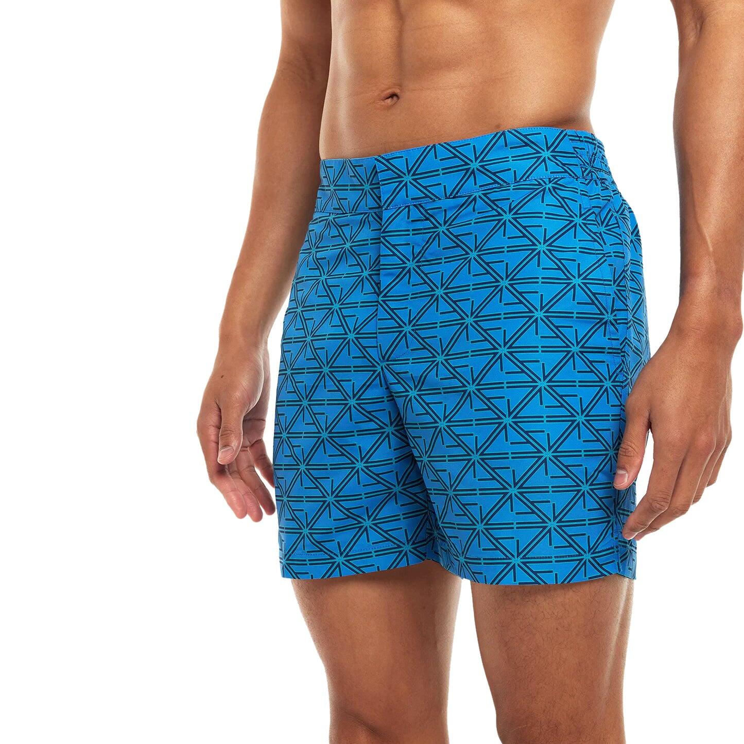 Classic FC Monogram Print Swim Shorts Chateau Blue/Topaz Teal - Swim Shorts