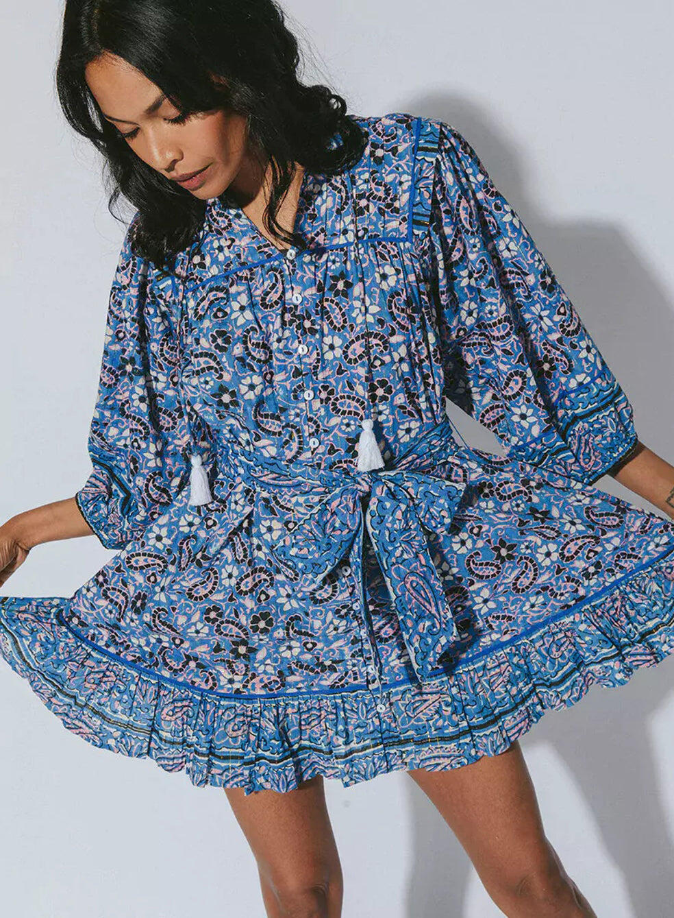 Cora Mini Dress Paisley Print - Dress