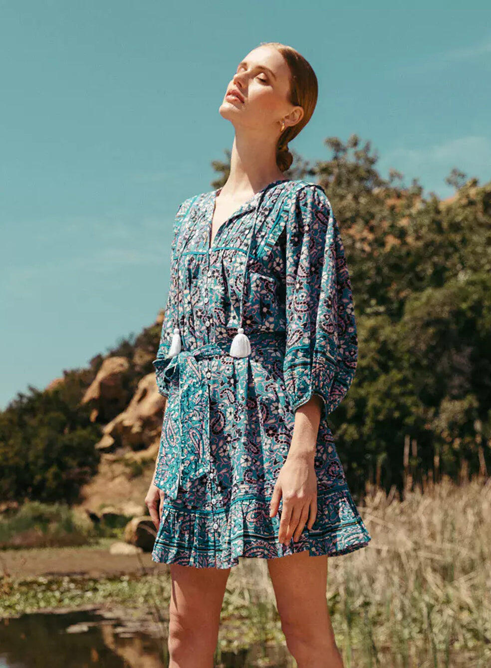 Cora Mini Dress Paisley Print - Dress
