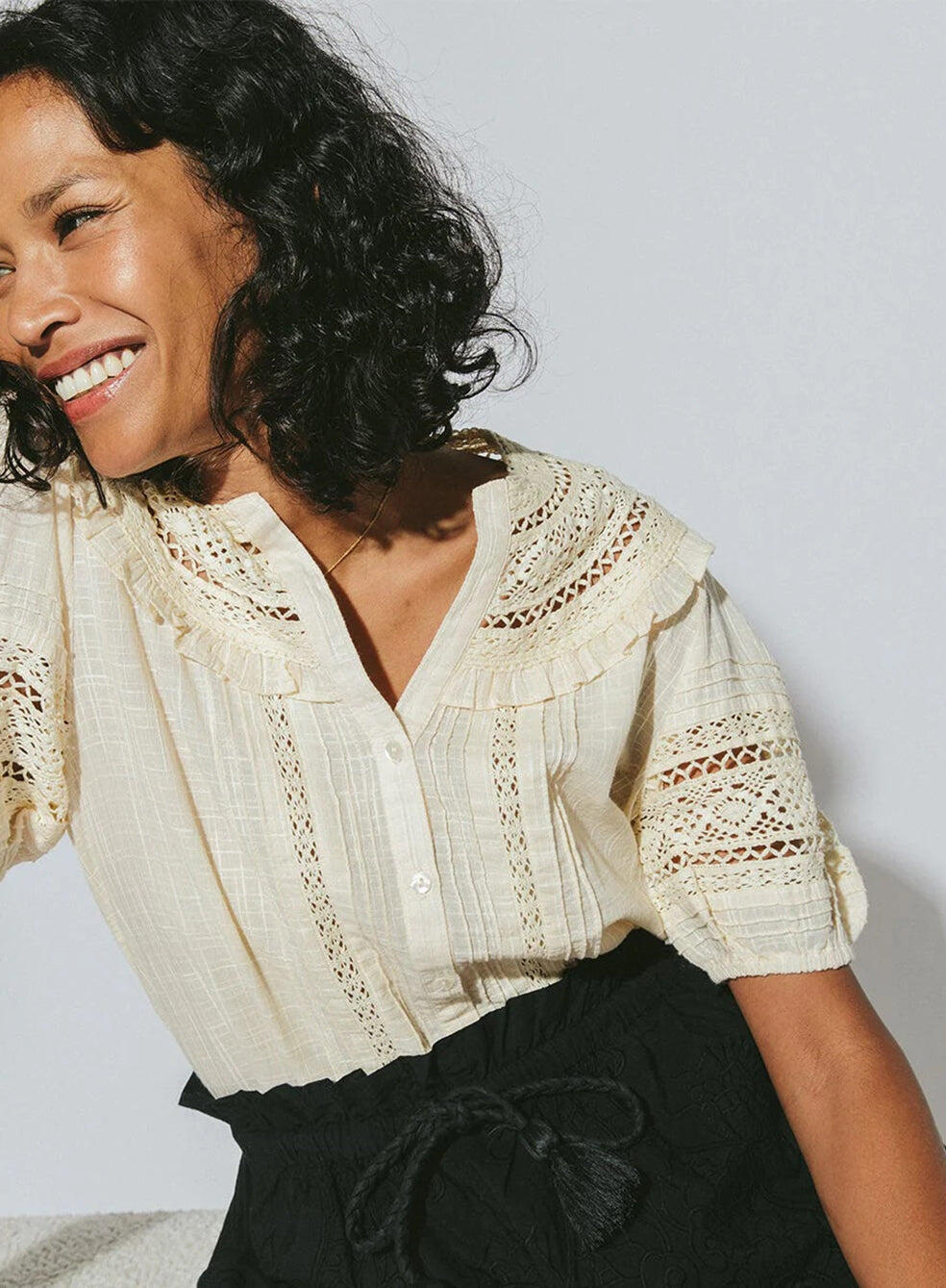 Mabel Blouse Cream - Top