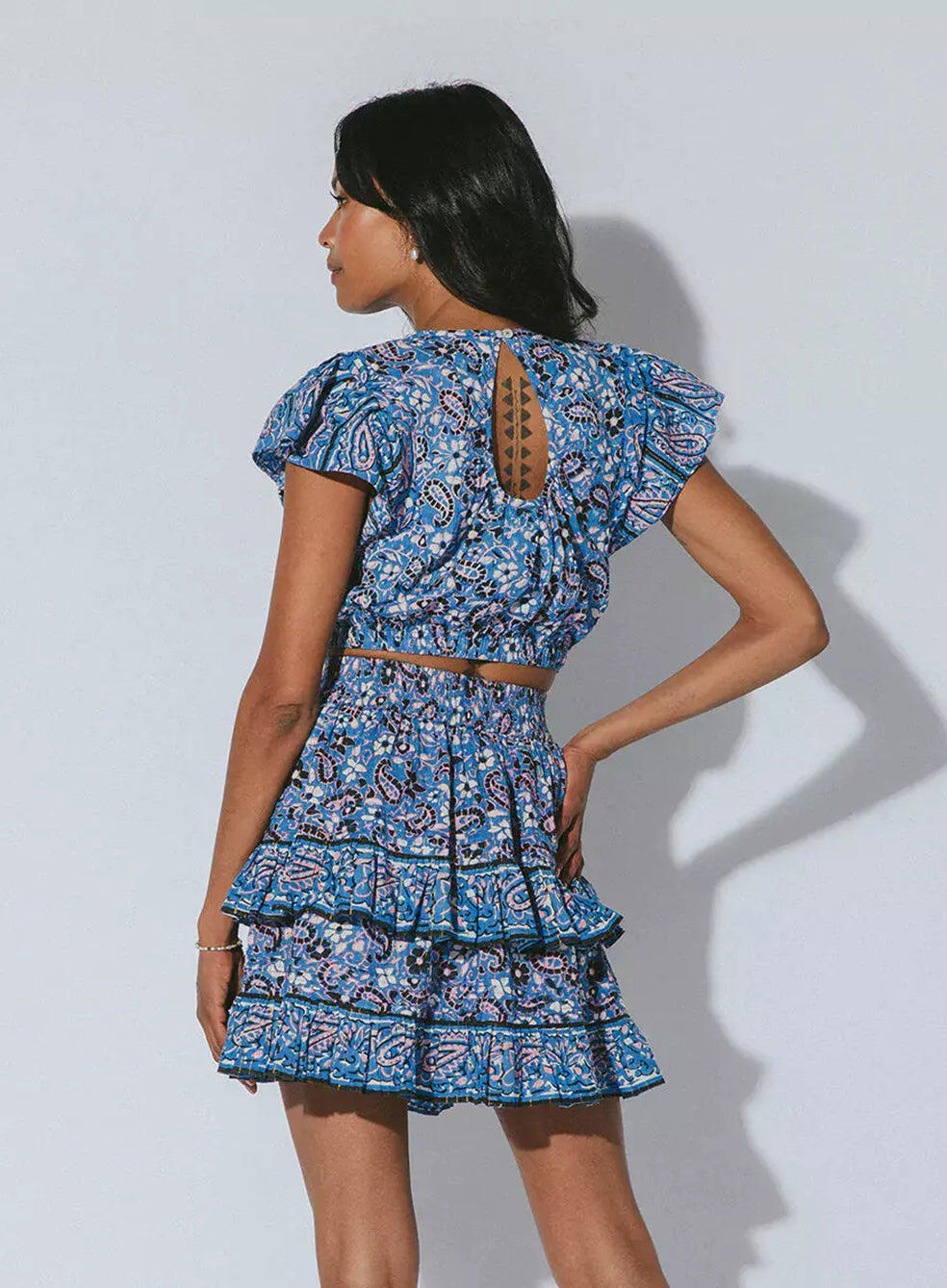 Sadie Mini Skirt Paisley Print - Skirt