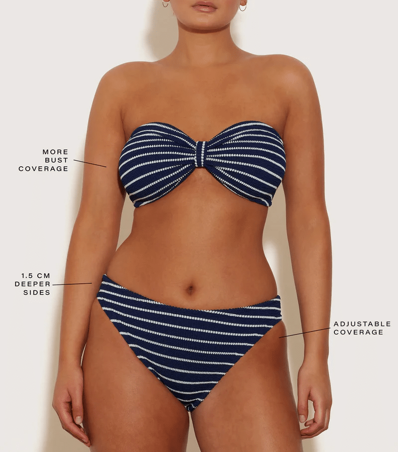 Coverage Jean Bikini Navy/White - ONE SIZE - Bikini