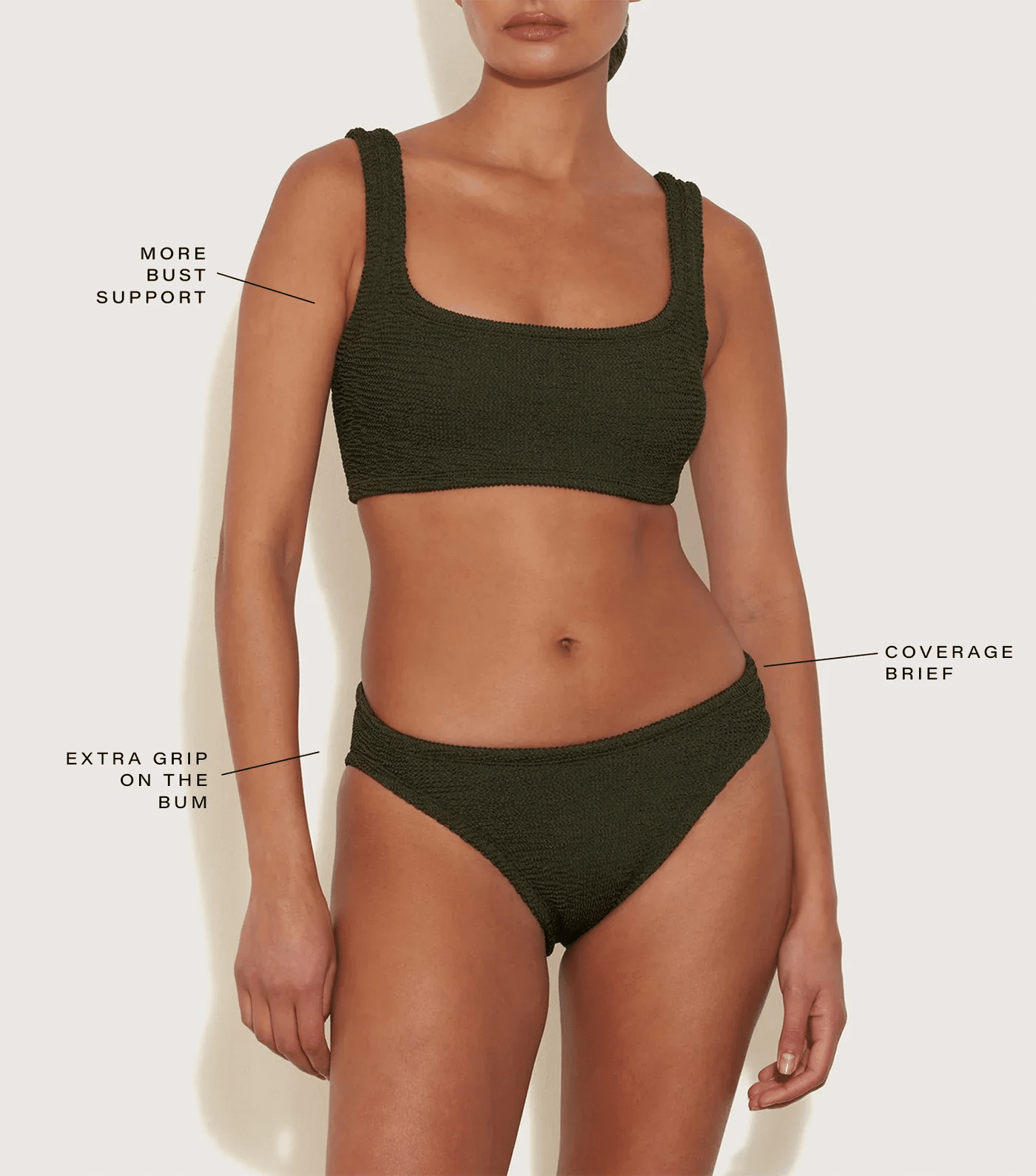 Coverage Xandra Bikini Metallic Khaki - ONE SIZE - Bikini
