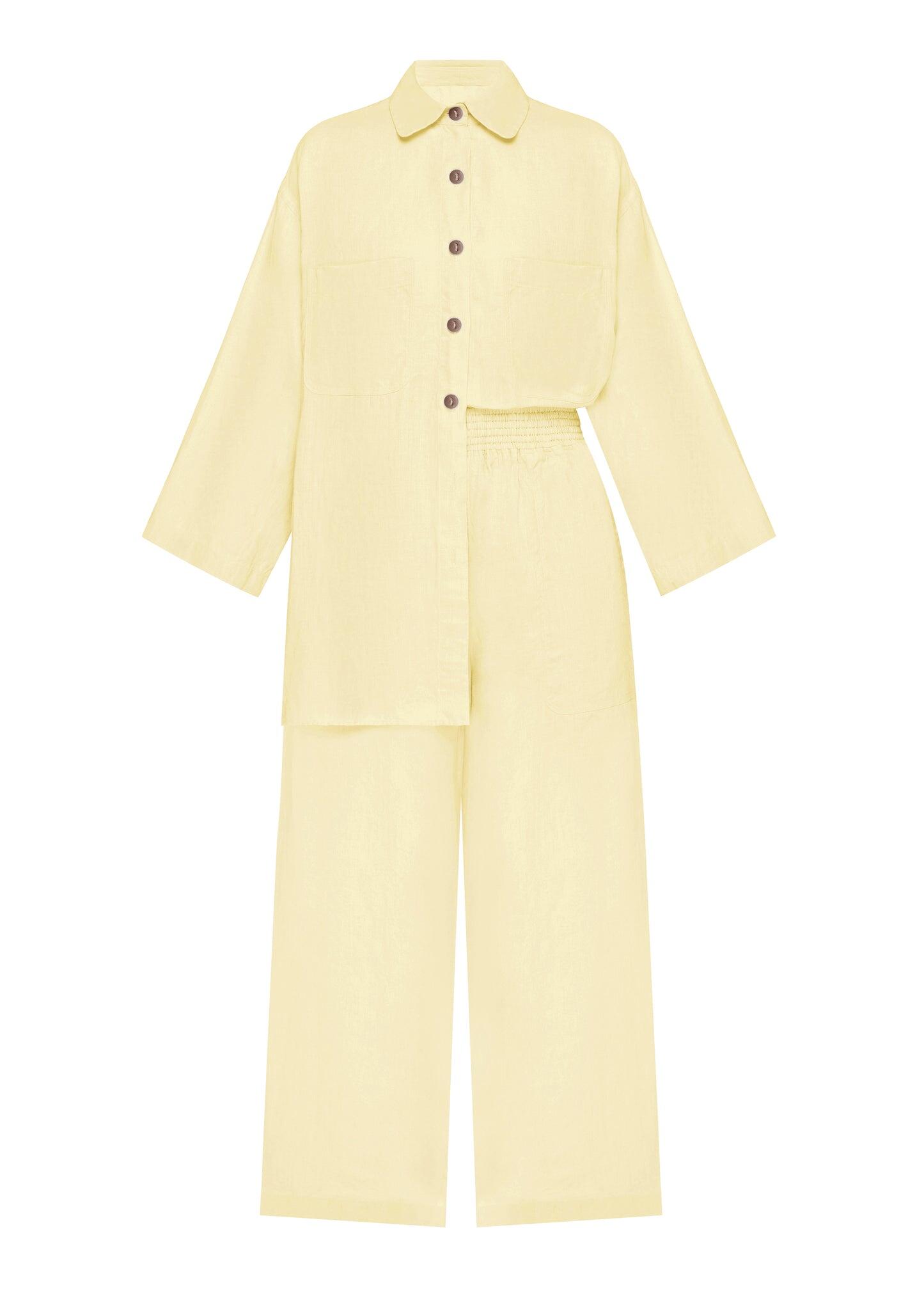 Top and Pant Set Double Cream