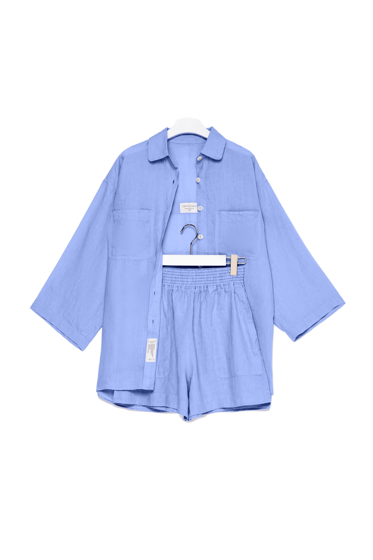 Top And Shorts Set Linen Flowers - Set