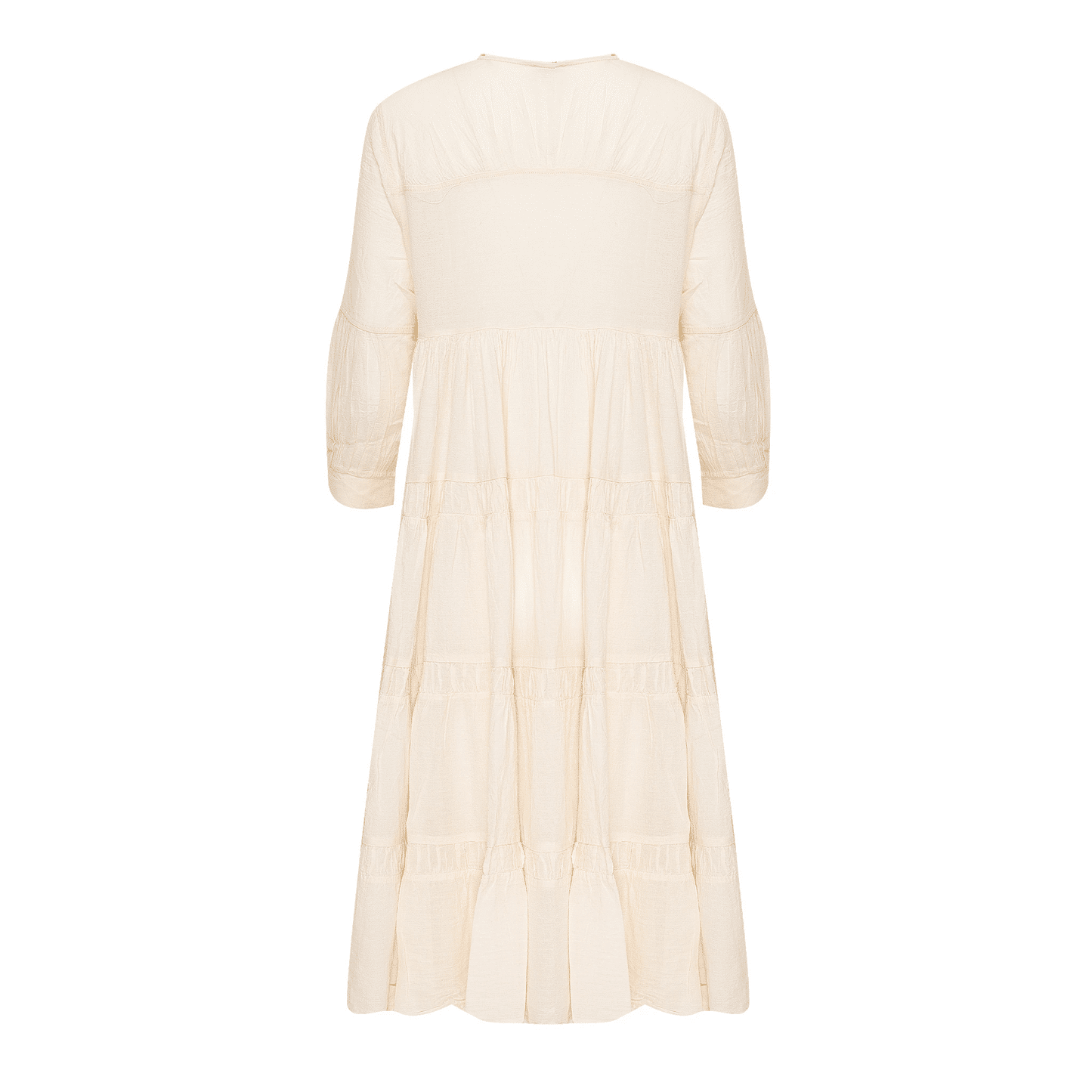 Brussels Midi Dress With Ruffle Natural - Dress