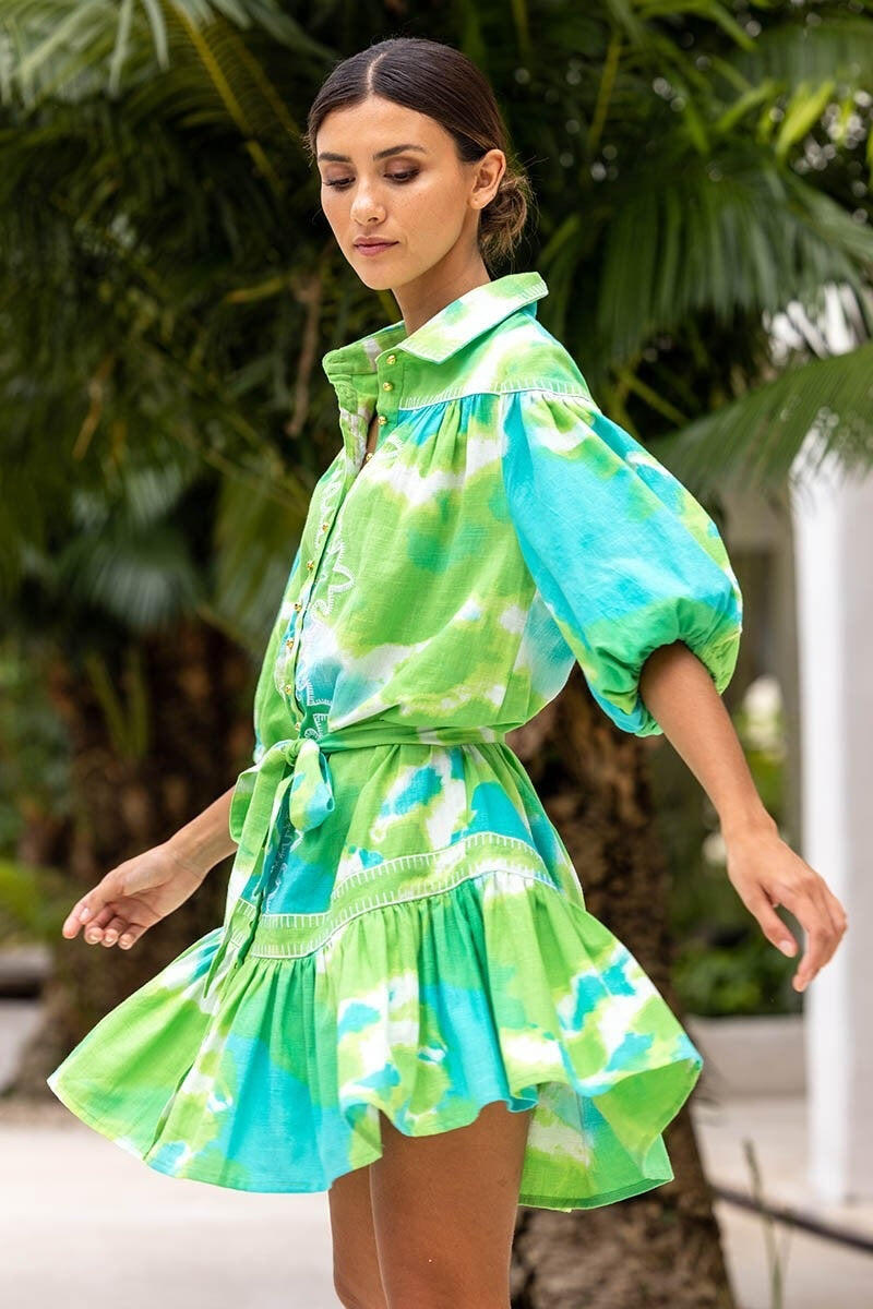 Dress Victoria Green Aqua - ONE SIZE - Dress