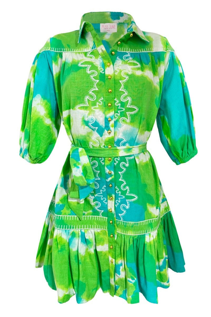 Dress Victoria Green Aqua - ONE SIZE - Dress