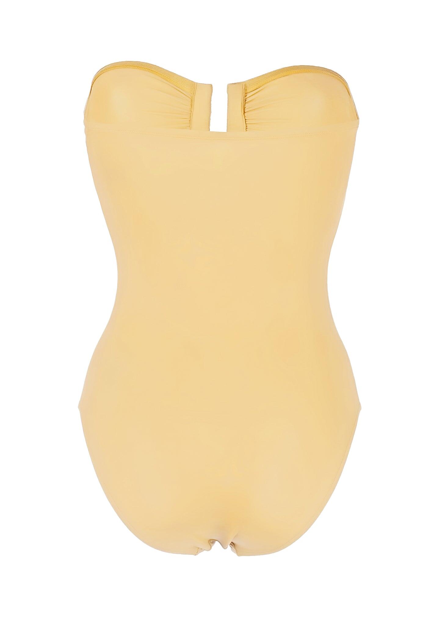 Bandeau One Piece Swimsuit in Yellow - One Piece