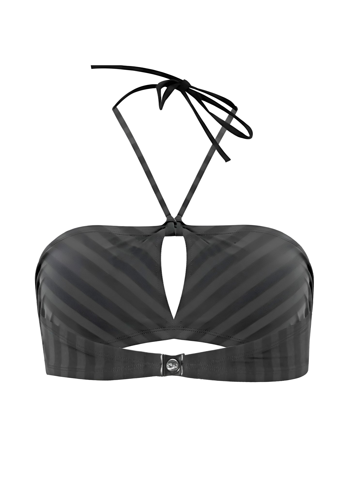 Halter Neck Bikini Top in Black/Grey - Bikini Top