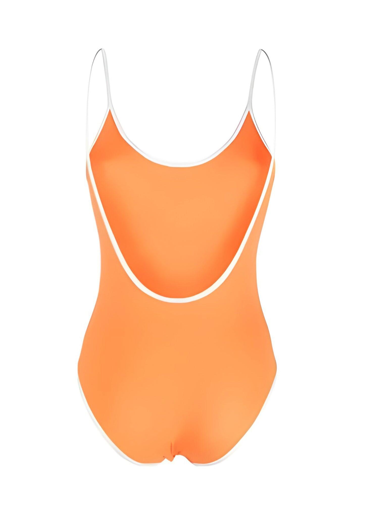 Womens Scoop Back Swimsuit in Orange - One Piece